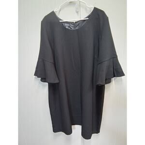 Simply Emma Womens Plus Size Black Knee Length Shift Dress (Size 3X) Nwt